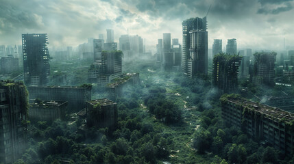 City Overgrown in Future