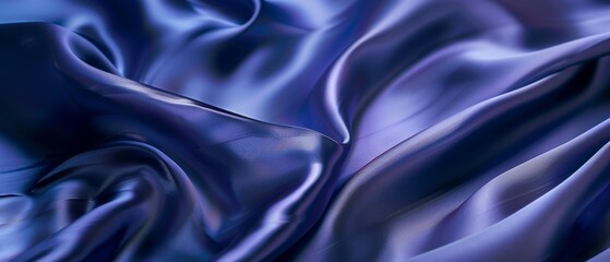 Obraz premium Rippling azure blue satin draped in fluid waves, the light playing across the lustrous folds of the vibrant fabric.