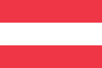 Flag of Austria in a round shape. Three stripes of red and white. Isolated vector illustration on grey background.