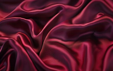 Passionate waves of deep red satin cascade in rich folds, offering a sensual and vibrant display of luxurious fabric texture.
