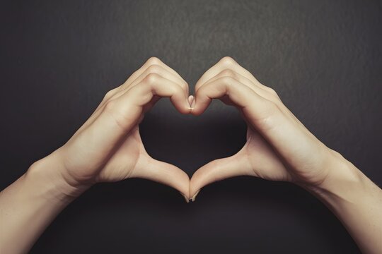 Hands forming heart shape, symbolizing gratitude and appreciation gesture