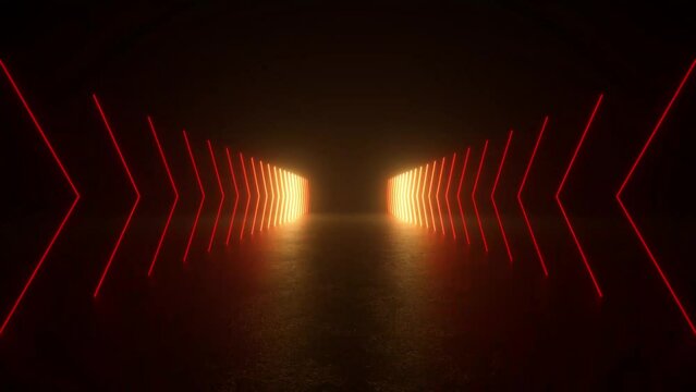 Explore a dark tunnel illuminated by a mysterious red light emanating from within.