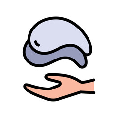 Eye gel patches color icon. Flat logo for cosmetics. Simple illustration of eye mask. Trend care products. Isolated vector sign on white background.