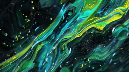 a mesmerizing blend of colors and fluid structures that create a sense of dynamic movement and energetic flow within an abstract artwork