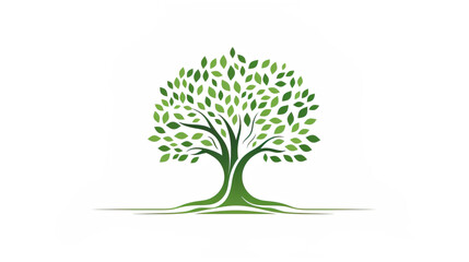 logo, company, shade tree, green, white background , Generate AI