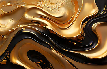 Fondo abstracto oro liquido - Liquid gold abstract background - obrazy, fototapety, plakaty