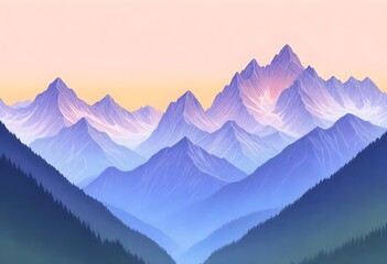modernist style Serene mountain range at sunset ma (5)