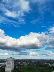 Fototapeta premium Beautiful Sky with Dramatical Clouds over Birmingham City of England United Kingdom, March 30th, 2024