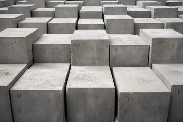 Fototapeta premium Square blocks room. Grunge concrete block pattern structure. Generate Ai