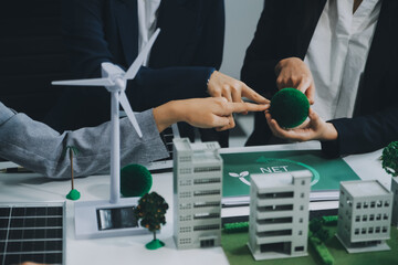 Carbon offset price report CO2 emission. Future growth Net zero waste in ESG ethical SME office...