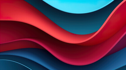 Paper cut background Blue abstract wave shapes Trendy 3D design , Generate AI