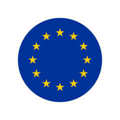EU flag. European Union blue flag with yellow stars.
