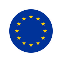 EU flag. European Union blue flag with yellow stars.