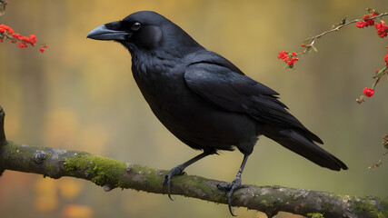 Obraz premium crow on a branch