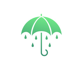 Umbrella with rain drops logo