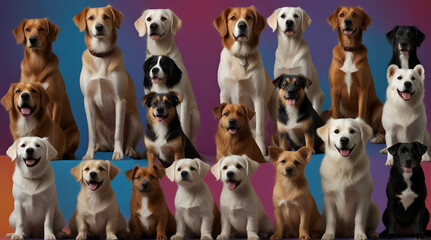 young dogs are posing Cute doggies or pets are looking .Generative AI