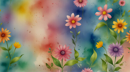 Watercolor happy spring backdrop Airbender
 .Generative AI
