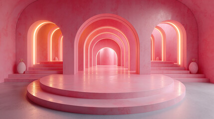 Naklejka premium pink architecture, interior