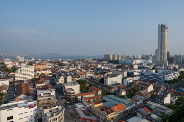 The Cityscape of Georgetown on Penang in Malaysia Asia