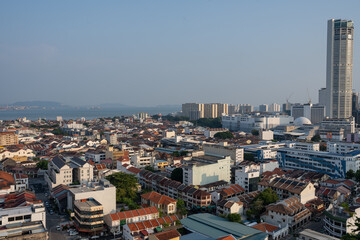 The Cityscape of Georgetown on Penang in Malaysia Asia