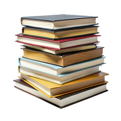 Stack of books isolated on a transparent background. - obrazy, fototapety, plakaty