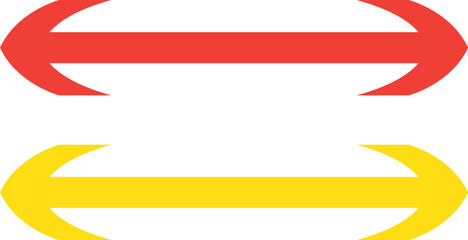 Thin long straight double arrow. Vector illustration.