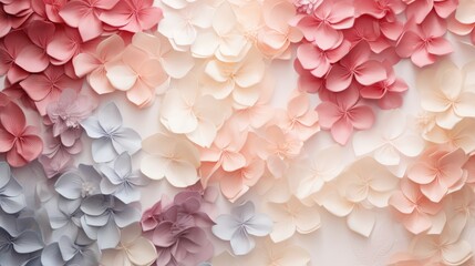 A floral gradient with delicate petals and leaves in various shades of color, for a romantic and feminine look - obrazy, fototapety, plakaty