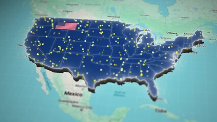 united states map background loop