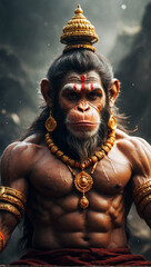Lord Hanuman meditating, premium photo illustration 22