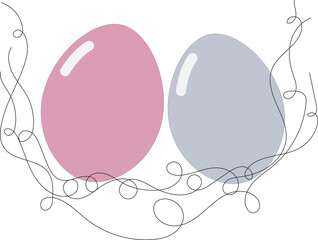 easter egg line art style vector eps 10