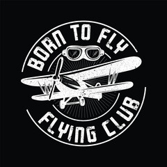 born to fly flying club - obrazy, fototapety, plakaty