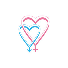 Male and female gender icons, female and male gender symbol design inspiration