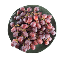 Plate with purple grapes and transparent background png - 772470523