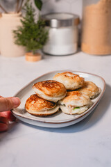 Thai coconut pancake . Gluten free dessert from Asian culture.
