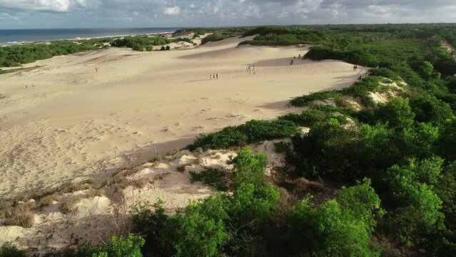 Aerial view of dunes in the Ita&uacute;nas Beach - Concei&ccedil;&atilde;o da Barra, Esp&iacute;rito Santo, Brazil