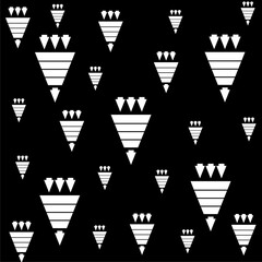 Sales lead funnel flat icon seamless pattern isolate on black background
