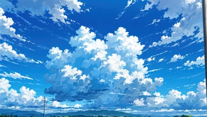Deurstickers Illustration of blue sky, artistic background © dasha122007