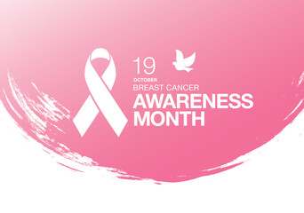 Breast cancer awareness month. Awareness ribbon. Vector illustration - obrazy, fototapety, plakaty