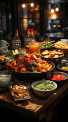 Obraz premium International Street Food: Culinary diversity from around the world.