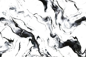 Black and white marbled watercolor patterns on transparent background.