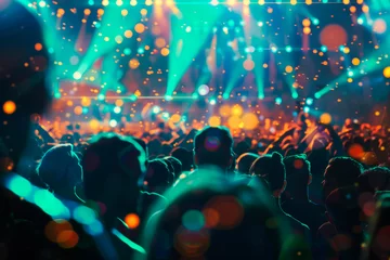 Foto auf Leinwand A crowd of people enjoying music and dancing in the club © Evgeniya Fedorova
