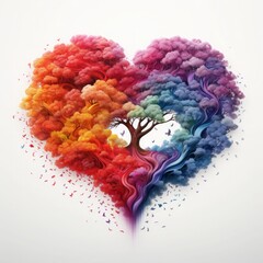Heart in the form of a blossoming tree valentines day concept