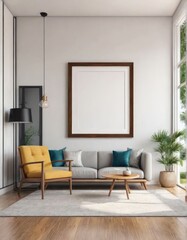 frame mockup on interior background