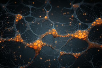 Structure neural molecule network. Biology neuron. Generate Ai