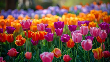 Bright Blooming Tulips Display