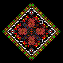 Ukrainian embroidery vector ornament. Ethnic design element for cover, poster, banner, and textile decoration.