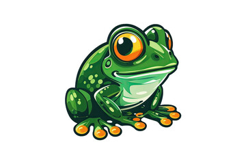 Obraz premium green frog on transparent background, created by ai generated