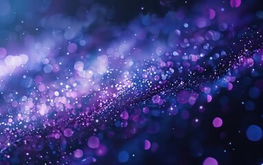 Shining glitters and glints adorn abstract dark purple-blue background patterns.
