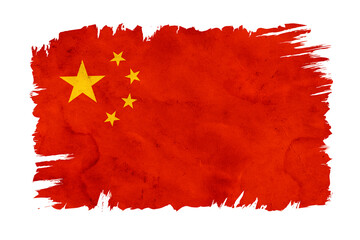 Vintage China flag. Chineese flag.