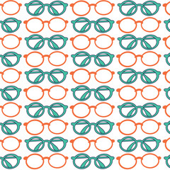 Seamless pattern lvector glasses icon flat style